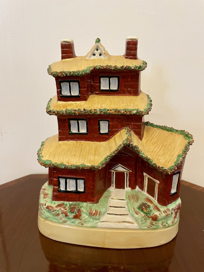 Antique Victorian Staffordshire Flatback House